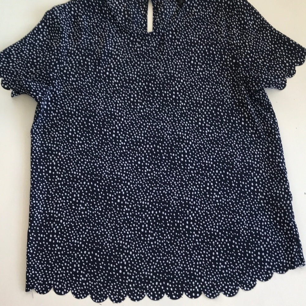 Banana Republic navy and white blouse